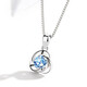 MZMZ platinum necklace women's pt950 platinum fashion pendant Valentine's Day birthday gift for girlfriend and wife jewelry light luxury model-Heart of the Ocean (Topaz Diamond)