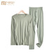 Modal High Quality Double-Sided Modal Autumn Clothes and Autumn Pants Set Men's Thermal Underwear Thin Slim Round Neck Bottoming Shirt Olive Green 2XL (140%7E160Jin Jin equals 0.5 kg)