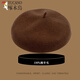 Woodpecker Brand 2025 New Wool Beret Women's Korean Retro Face-Showing Small Solid Color Sweet and Versatile Painter Hat Camel #5 M M (56-58cm)