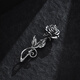 Mingyang Decorative Sea MYSH 925 silver rose brooch men's original retro high-end suit corsage pin birthday gift rose brooch + brand black gift box