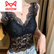 猫人（MiiOW）品牌 性感蕾丝美背背心女春季2025新款内搭打底吊带修身无袖短款 白色 均码
