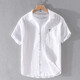 
ROMON high-end men's shirt men's linen short-sleeved Japanese loose thin summer year-round casual men's cotton linen shirt 9711 yellow M 100Jin [Jin equals 0.5 kg]