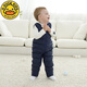 G.DUCKKIDS children's down pants for boys and girls, lined down overalls, thickened baby down pants, baby cotton pants for inner and outer wear, black (chest zipper, crotch closure, detachable crotch) 140cm