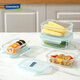 GLASSLOCK Boîte à lunch coréenne en verre trempé résistant à la chaleur, réfrigérateur à micro-ondes, bac à légumes multi-spécifications, ensemble rectangulaire 400 ml + 695 ml + 1090 ml