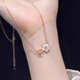 Warme Farben flower pure silver necklace for women, light luxury temperament souvenir clavicle chain pendant for women, practical birthday gift for girlfriend, flower necklace