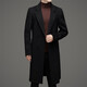 DK HEUND MERS HEM'S Double-Basted Chester Coat Men's Winter épaissis 100% Pure Pure Trench Coat Long Laine Coat Black M 170