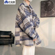 XUANSENTU (XUANSENTU) striped woolen jacket men's spring and autumn style small fragrance style handsome trendy brand loose workwear plaid jacket autumn CT22 khaki cotton thickened XL (180) (145Jin Jin equals 0.5kg to 165Jin Jin equals 0.5kg can be worn)