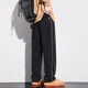 GPEJ plus velvet thickened men's pants autumn and winter side stripes black casual pants men's wide-leg straight-leg waist pants trousers winter 831 black XL