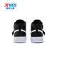 Xtep children's cotton shoes leather surface moisture-proof and stain-resistant high-top sneakers warm and comfortable Velcro high-top sneakers black/new white 31