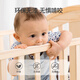 ULOP (ULOP) Krippe Massivholz lackfreies Spleißen großes Bett Multifunktionales Babybett mit Windel Tisch Neugeborenen Shaker bewegbares großes Bett + kleine tierische hautfreundliche 5-teilige Set