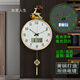 Kaiqin Messing Luminous Radio Wave Wall Clock Wohnzimmer Home Mode 2025 Neue Wanduhr Automatische Zeitverschiebung einfacher Uhr, volles Kupfer großer 9276 Leuchtkalender - Luminous Nummern 35 cm Manuelles Zeiteinstellungsbewegung (10 Jahre Schutz)