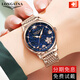 LONGAINA Swiss official certified original watch women's mechanical watch fashion trend simple temperament famous brand waterproof women's watch L6169 elegant white/steel belt 32mm