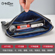 Jinlilai Herrenhandtasche echte Lederkupplung Brieftasche großer Kapazitätsumschlagbeutel leichte Luxus-High-End-Marke Neueste Modell in 2025 First Layer Cowhide [offizielles Straight Hair] Schwarz