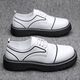 Style britannique Round Head Sole Sole Chaussures en cuir noir pour hommes Coiffeuse de style coréen Business Formal Business Glossy Men's Chaussures Nouvelles en gros noir et vert 15276 38