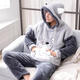 BGBGCOCO男士睡衣秋冬款冬季珊瑚绒加厚加绒法兰绒卡通家居服男款冬天套装青少年学生家居服连帽套装 6625皮卡丘 小码M 建议身高155左右 体重85-100斤