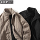 JEEP SPIRIT winter stand collar American short handsome bomber jacket cotton padded velvet thickened jacket men's top Khaki XL (150-175)