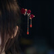 Bargeware New Chinese style retro hairpin engagement hairpin red rose tassel hairpin ancient style cheongsam Hanfu accessories red rose tassel hairpin