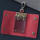 Patriot Cattle (Aiguoniu) Echtes Cowhide Retro verrückter Pferdeleder handgefertigtes Schlüsselbund Home Großkapazität Mode koreanische Version Multifunktions-Autokey-Tasche Wein rot/rot