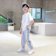 McTicco Boy Suit Summer Camiseta para niños de moda Ropa para niños de moda deportes informales de verano y gran niño moderno a la moda 9767 negro + 5725 gradiente [traje de seda de hielo] 170 tamaño (160-170cm)