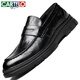 Cartelo mocasines zapatos de cuero para hombres zapatos casuales de negocios transpirables zapatos de cuero de cuero suave de un pie hombres 9925 negros 41