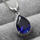 DL 1998 Fett Donglai Qualität Tansania Sapphire Drop Anhänger Prinzessin Frauen Stein Halskette Farbe Platin (12x16) Link