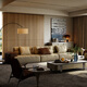 Leichte Luxusleder-Sofa Wohnzimmer 2024 Neues minimalistisch funktionelles Sofa Elektrisches Rückenlehre Luxushaus High-End-Anpassung Ecke 4.39m Modul 1421 S-Level Full Leder funktionales Sofa Titanium Schwarz