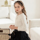 IVY HOUSE Ivy children's clothing girls and boys autumn new lace collar knitted shirt warm college style children white 160