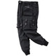 VIP flight trendy brand overalls men's loose multi-pocket casual pants spring and autumn thin sports trousers leggings functional wind paratrooper pants black 2XL