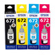 
EPSON 672 original ink L565/L353/L101/L111/L201/L211/L220/L365 printer T672 [Four-color set, 1 bottle of black, red, yellow and blue each]