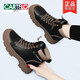 Martin-Stiefel mit Cartelo-Dickdickern 2025 Frühling und Herbst Neue britische Stil lässige Kurzstiefel High Top Damenschuhe Retro Look Small 1591-1 Schwarzkaffee plus Samt 39