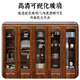 Small wooden nest solid wood bookcase walnut bookcase glass door storage storage cabinet floor cabinet Chinese study room storage bookshelf three-door bookcase assembly