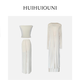 Huihui Ouni Spring Brew Designer autumn temperament tube top long three-piece set apricot tube top and pants one size