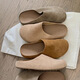 
Mosiman autumn genuine leather style soft-faced lazy man kicks thick-soled big-headed Birkenstock shoes and half-slippers for women P9758 caramel 35