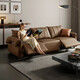 Gujia Home Furnier (Kuka) Italienisch 0 Wand-zu-Wand-Elektromofa, frei mit Federn gepackt, um das Wohnzimmer Top-Layer-Kowide-Sofa 6221 [Klavierschlüssel schwarz] drei Personen links elektrisch zu füllen