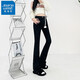 
Jeanswest jeans women's trendy and fashionable retro high waist stretch slim fit slim floor versatile long trousers for women 6636 black trousers L