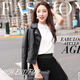 Yomei plus velvet thickened new pu small leather jacket for women for women 2021 spring and autumn clothing Korean version slim fit motorcycle leather aunt black L