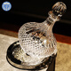 XiangxingROCK high-end light luxury crystal glass with lid red wine decanter pot pouring wine decanter ornaments diamond pattern-decanter simple package 1200ml