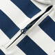 Mini Bara boys and girls long-sleeved sweatshirt autumn baby lapel polo collar pullover [college style] white and blue tone 00318 110