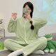 Qiao Yumeng confinement clothes for winter cotton postpartum breastfeeding large size pregnant women pajamas for women spring and autumn style two-piece summer suit for pregnancy confinement v6628 cotton cardigan rabbit suit XL recommended 120-140Jin [Jin equals 0.5 kg] wear