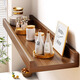 All are wall storage racks, one-word partition display rack, living room wall-mounted shelf organizer, simple wall-mounted shelf rack 60X15CM walnut color