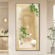 Wal-Patio Nordic Veranda Dekorative Malerei Grüne Pflanzen Korridor Gang Hängende Malerei Sahne Style Wohnzimmer Eingangstür Vertikaler Wandbildkristallporzellan Gemälde 844-2 80*160 Gold Rahmen/Kristallporzellanmalerei
