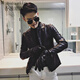 90Jin Jin is equal to 0.5kg. Wearable fit. Small size leather jacket for men. Autumn and winter plus velvet leather jacket. Size S.