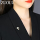 Zuoou anti-exposure corsage brooch for women, simple temperament, small pearl button, anti-exposure pin buckle, girl student collar pin, four-leaf clover