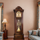 Honghe solid wood floor-standing clock mechanical clock mechanical winding movement European vertical clock large seat clock retro clock 9922 red German Hemler imported movement