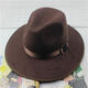 钟阿四复古黑色大檐英伦爵士帽礼帽男女士舞台儿童表演帽子 大檐毛呢棕色 儿童款（3-6岁54cm）