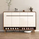 JUZHU's new style new Chinese-style solid wood shoe cabinet simple household door entrance entrance entrance entrance entrance storage cabinet storage cabinet door against the wall storage walnut color 106cm long delivery