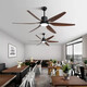 V-POWER Longxiang high-speed fan lamp modern simple lamp fan integrated dining ceiling fan lamp living room home bedroom thin light SLY3890-66 inch remote control suitable for 20-30
