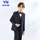 Yinuofang children's suit suit boy suit host flower girl dress performance suit plaid suit 130 yards
