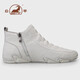 Ram Martin Boots Herren Herbst- und Winterstil plus Samt warme Alligator Muster Top-Layer Cowhide High Top Shoes Herren Lederschuhe Britische Lederstiefel Herren weißer Vier-Saison-Stil 39 Standard Lederschuh Größe