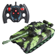 Hua Shi Meng children's remote control car tank toy remote control car military model military green electric armored vehicle track camouflage yellow